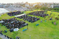  فيديو: تصوير جوّي لصلاة عيد الأضحى في متنزه العجمي بيافا